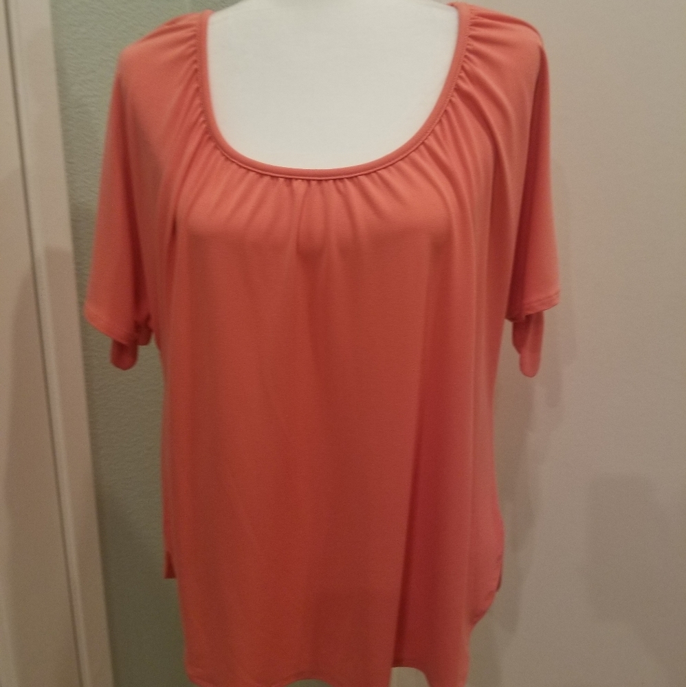 INC Peach/Orange Top with Cutout & Knot Bow